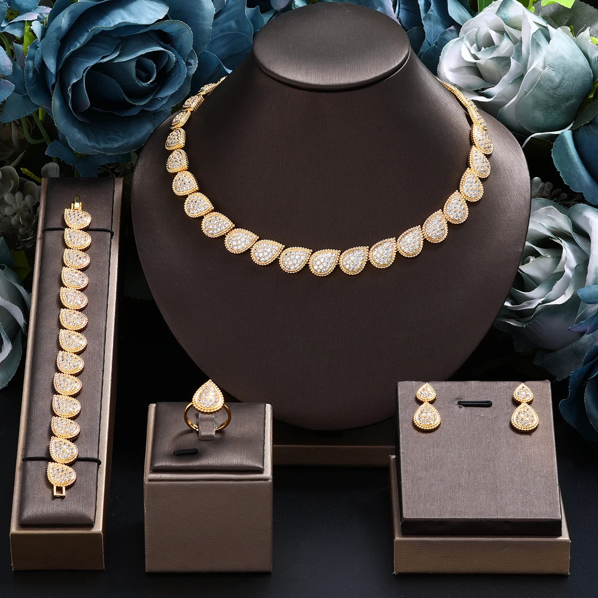 Luxury bride romantic wedding jewelry set exquisite necklace fashion earrings hair accessories African beads,
Luxury bride romantic wedding jewelry set exquisite necklace fashion earrings hair accessories African beads,