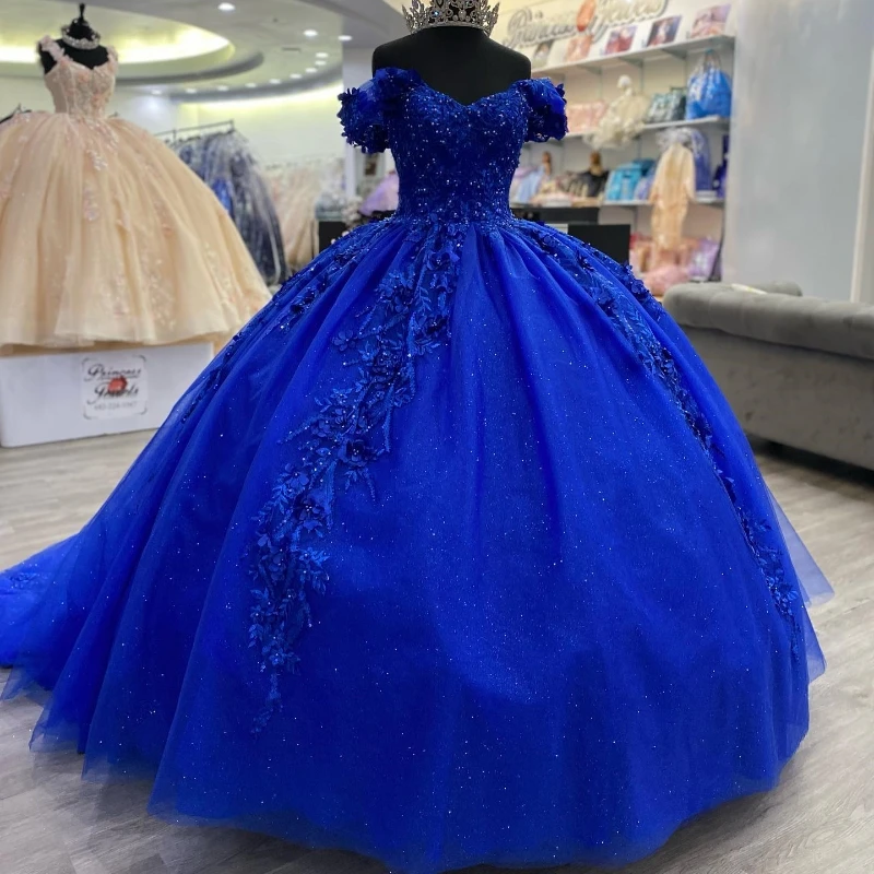 Navy Blue Shiny Sweet 16 Quinceanera Dress Off Shoulder Appliquéd Lace Beads Ball Gown Princess Party Birthday Dress Vestidos 15
Navy Blue Shiny Sweet 16 Quinceanera Dress Off Shoulder Appliquéd Lace Beads Ball Gown Princess Party Birthday Dress Vestidos 15