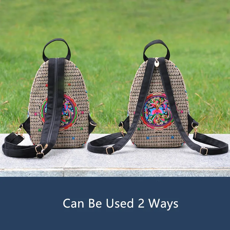 Handmade Embroidered Design Canvas Backpack Women Small Ethnic Rucksack Knapsack Female Travel Multifunction Shoulder Chest Bag Handmade Embroidered Design Canvas Backpack Women Small Ethnic Rucksack Knapsack Female Travel Multifunction Shoulder Chest Bag