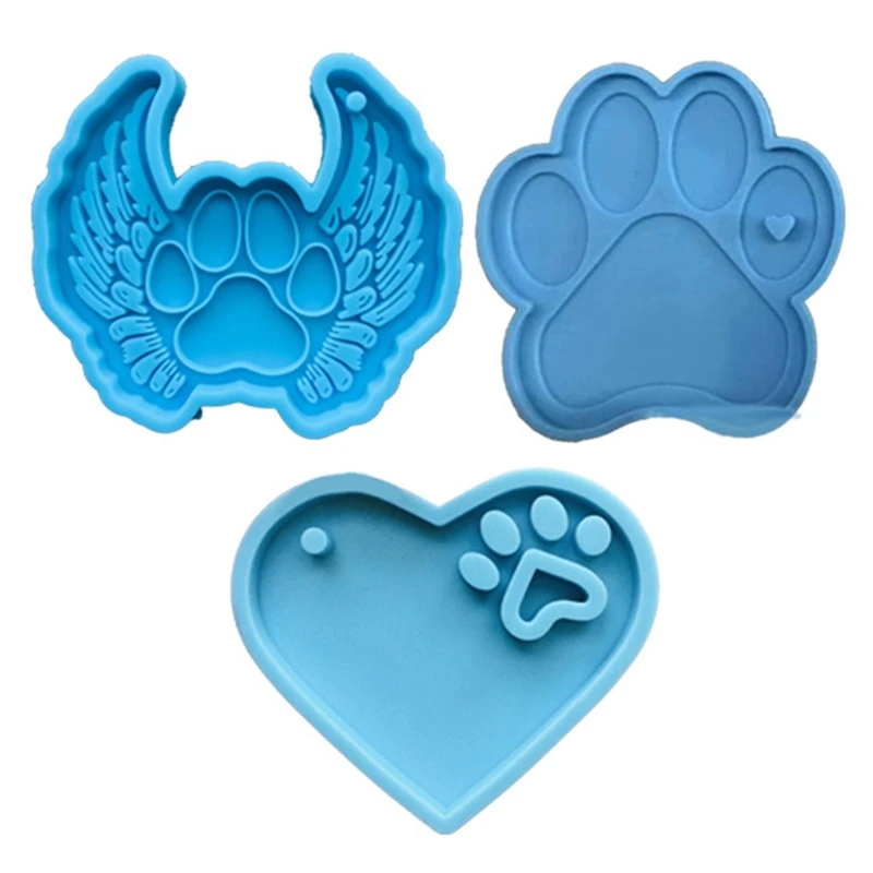 

Y1UB Handicrafts Decoration DIY Crafts Jewelry Mould Dogs Paws Keychain Casting Mold Handmade Necklace Earrings UV Resin Mold