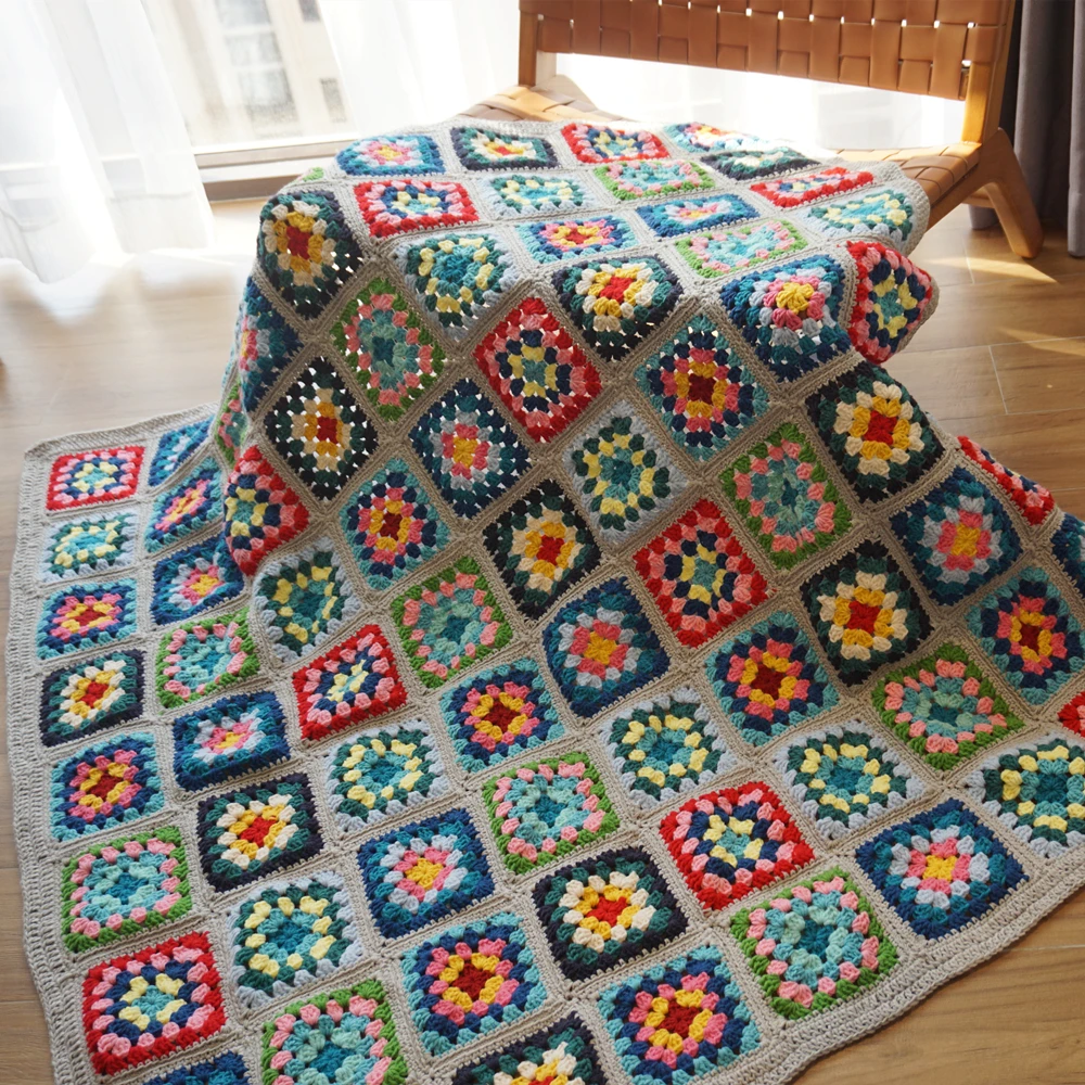 Handmade Crochet Granny Square Blanket Home&living Wedding Gift Home Decoration 51x51 in
Handmade Crochet Granny Square Blanket Home&living Wedding Gift Home Decoration 51x51 in