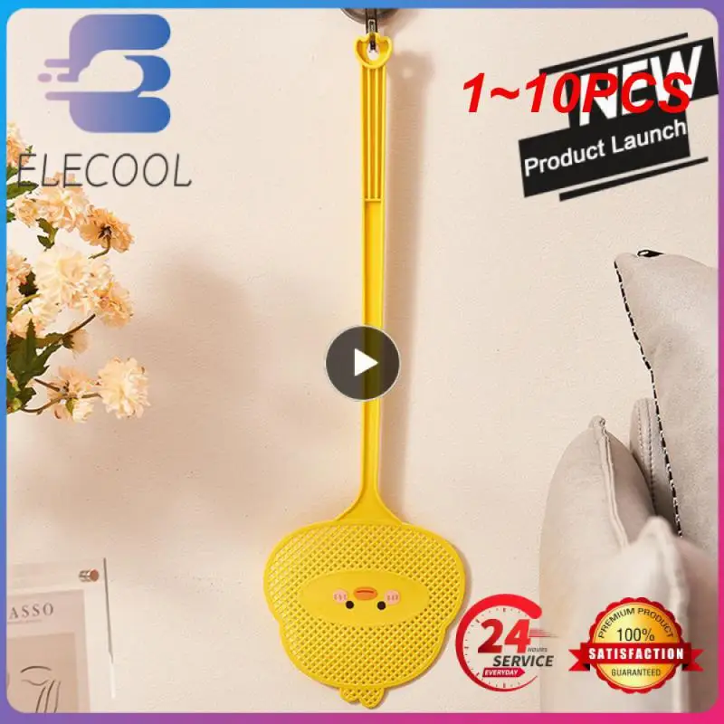 

1~10PCS little yellow duck fly swatter Cute cartoon styling household fly swatter lengthened handle thickened Pest mosquito