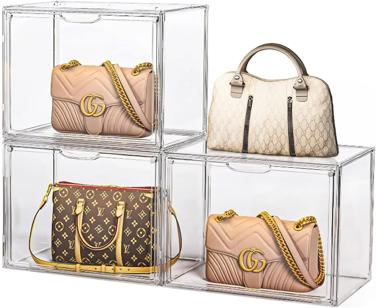 Clear Handbag Storage Organizer for Closet, 3 Packs Acrylic Display Case for Purse/Handbag, Plastic Storage Containers
Clear Handbag Storage Organizer for Closet, 3 Packs Acrylic Display Case for Purse/Handbag, Plastic Storage Containers