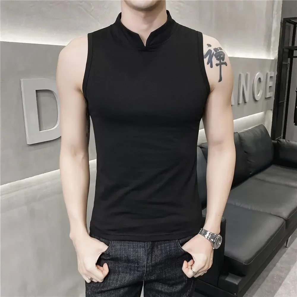 Men's Summer Sexy Vest Small High Collar Breathable Sports Fitness Bottom Undershirt Sexy Slim Fit Tight Sleeveless Top T-Shirt
Men's Summer Sexy Vest Small High Collar Breathable Sports Fitness Bottom Undershirt Sexy Slim Fit Tight Sleeveless Top T-Shirt
