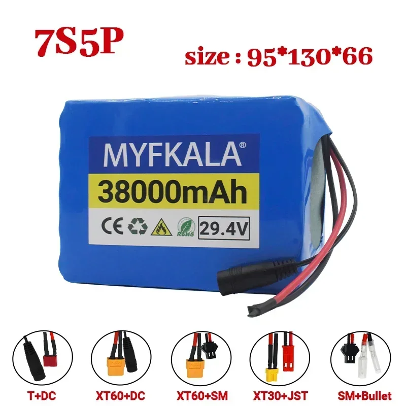 NEW 7S5P 24v 38Ah Battery Pack 250w 29.4V 38000mAh Lithium Ion Battery for Wheelchair Electric Bicycle Pack with BMS
NEW 7S5P 24v 38Ah Battery Pack 250w 29.4V 38000mAh Lithium Ion Battery for Wheelchair Electric Bicycle Pack with BMS