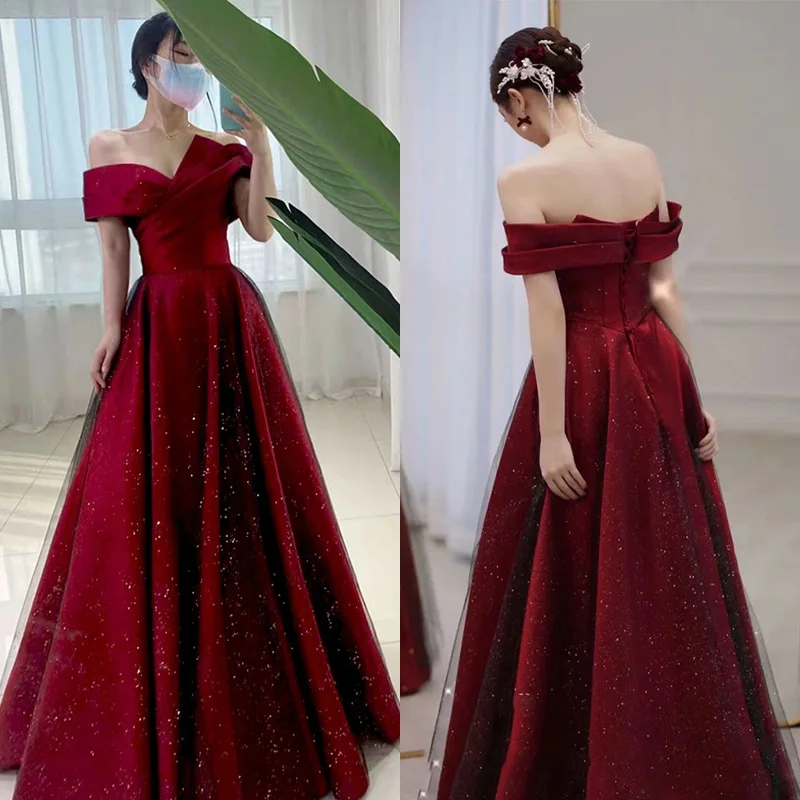 It's Yiiya Burgundy Boat Neck A-Line Lace Up Floor-Length Satin Formal Dress Short Sleeves New Elegant Dress Woman Party A2748
It's Yiiya Burgundy Boat Neck A-Line Lace Up Floor-Length Satin Formal Dress Short Sleeves New Elegant Dress Woman Party A2748