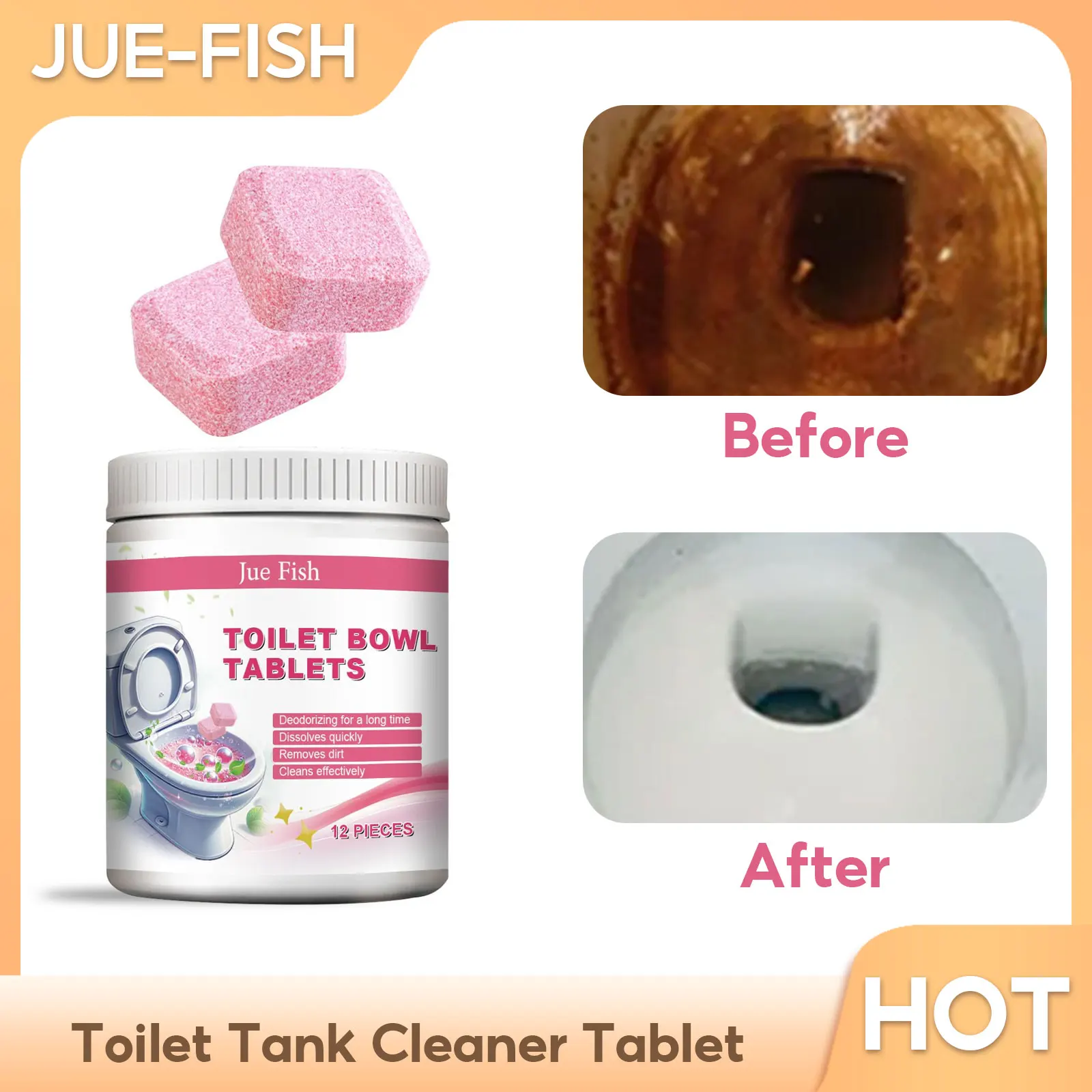 Toilet Tank Cleaner Tablet Remove Urine Yellow Stains Automatic Bowl Descaling Cleaner Tank Deodorizer Toilet Cleaning Detergent
Toilet Tank Cleaner Tablet Remove Urine Yellow Stains Automatic Bowl Descaling Cleaner Tank Deodorizer Toilet Cleaning Detergent