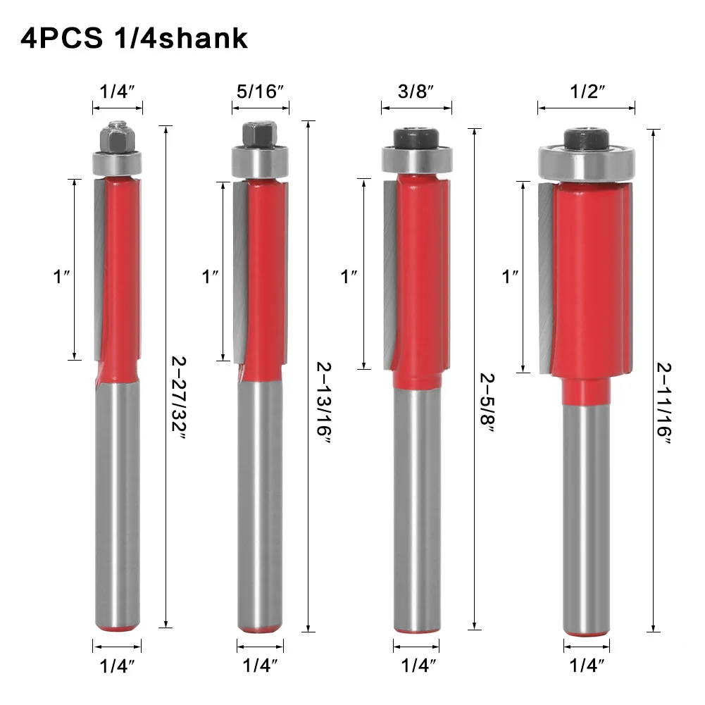 Free-shipping 1pc 1/4" 6.35mm Shank Flush Trim Router Bit for Wood Trimming Cutter with Bearing Milling Cutter Woodworking Tools
Free-shipping 1pc 1/4" 6.35mm Shank Flush Trim Router Bit for Wood Trimming Cutter with Bearing Milling Cutter Woodworking Tools