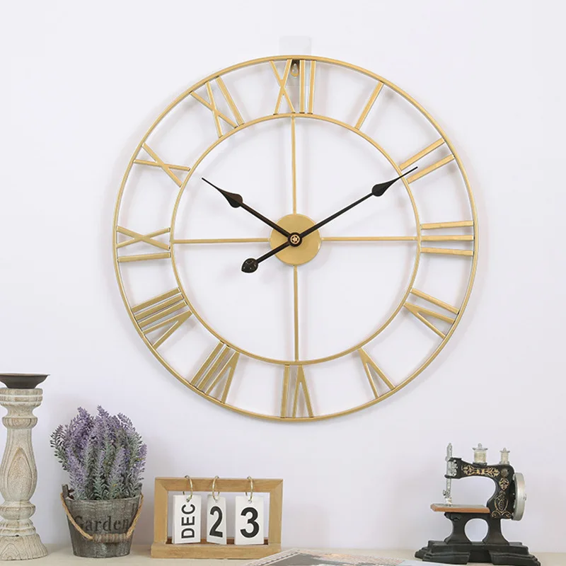Creative and minimalist living room, silent wall clock, European decoration, Roman digital clock, iron wall art wall watch
Creative and minimalist living room, silent wall clock, European decoration, Roman digital clock, iron wall art wall watch