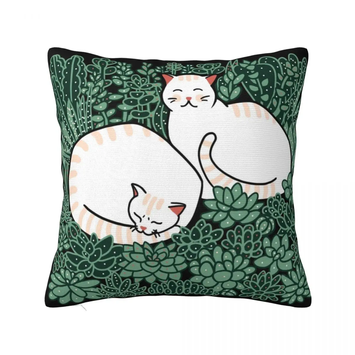 

Cats in a succulent garden Throw Pillow Pillowcases Cushion Covers Sofa Pillows Aesthetic autumn pillowcase