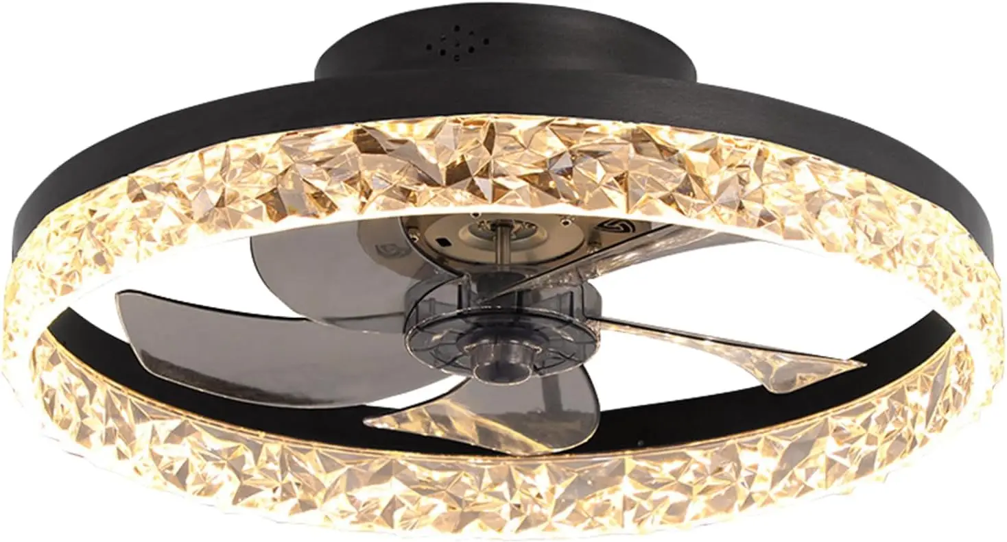 

Flush Mount with Lights, 20" Ceiling Fans with Lights and Remote, Dimmable Low Profile ，6 Wind Speeds, Mute Fan Lights fo