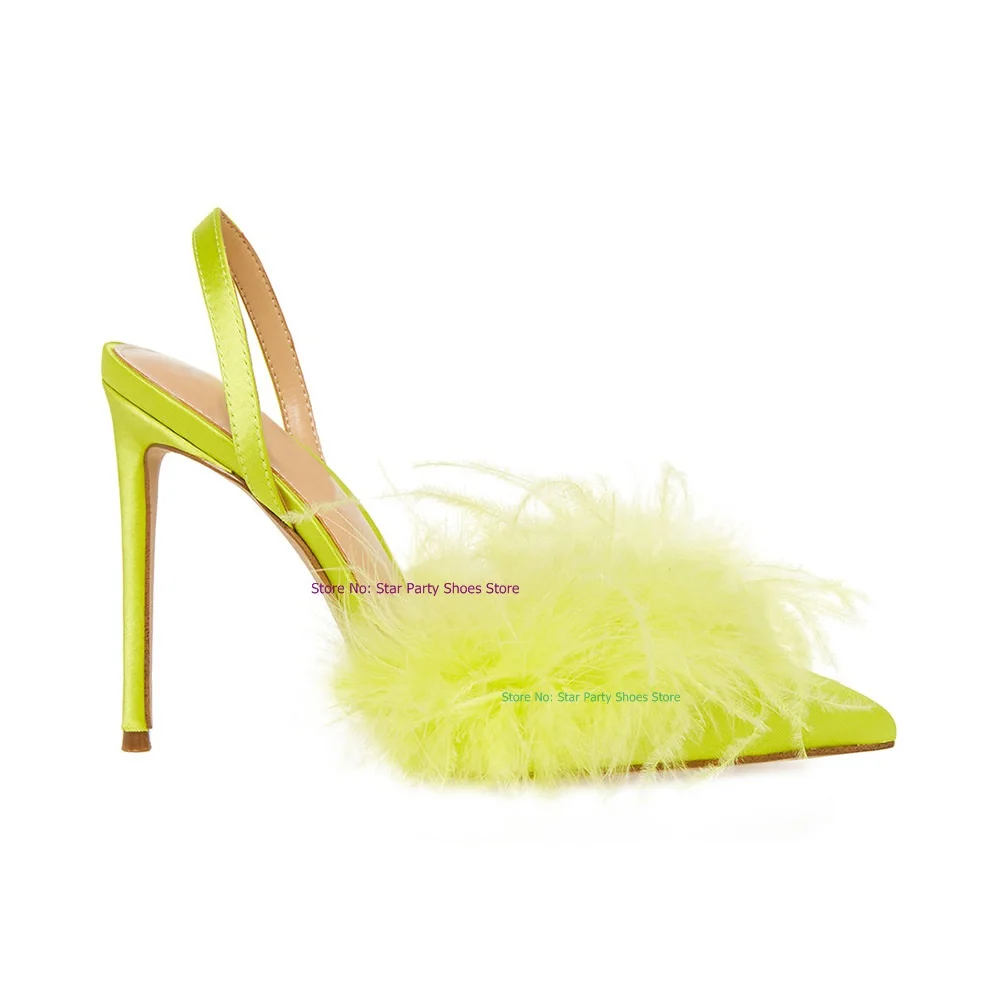 Graceful Feather Decoration Woman Stiletto Heel Sandals Pointed Toe Lady Yellow White Black Sandals Shoes
Graceful Feather Decoration Woman Stiletto Heel Sandals Pointed Toe Lady Yellow White Black Sandals Shoes