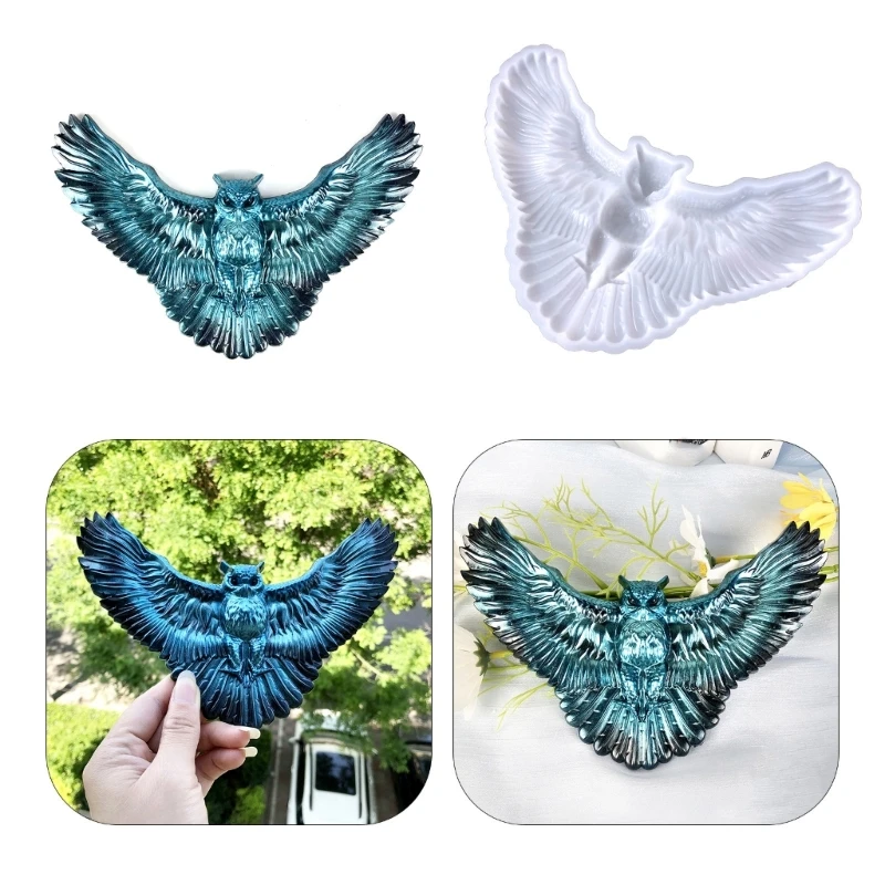 

3D Animal Resin Mold Epoxy Resin Mold with Realistic Owl Shapes Fine Carved Silicone Mold for Wall Desktop Décoration