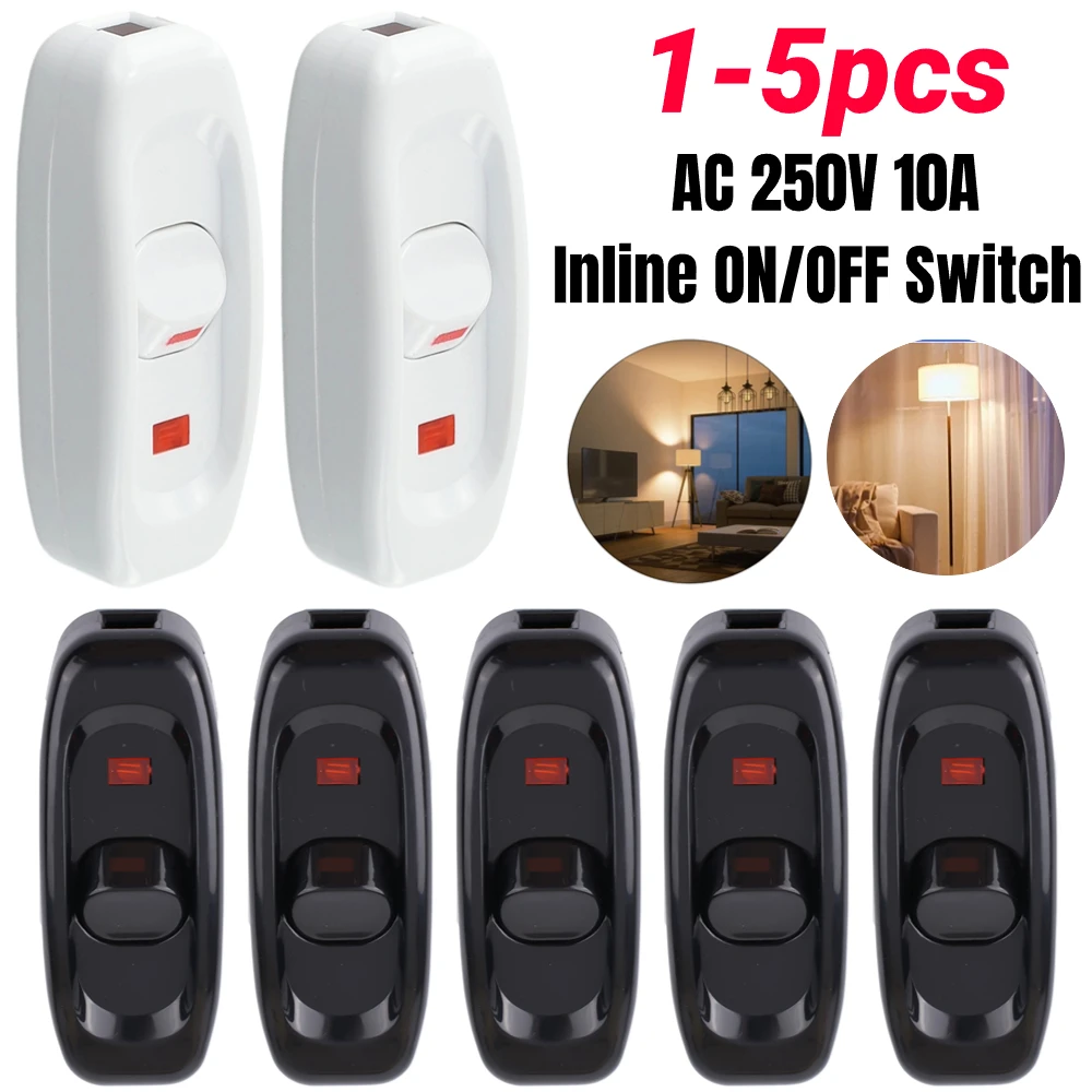 1-5pcs Bedside Lamp Switch AC 110-250V 10A Inline ON/OFF Useful Table Desk Lamp Cord Cable Switch LED Indicator Light
1-5pcs Bedside Lamp Switch AC 110-250V 10A Inline ON/OFF Useful Table Desk Lamp Cord Cable Switch LED Indicator Light