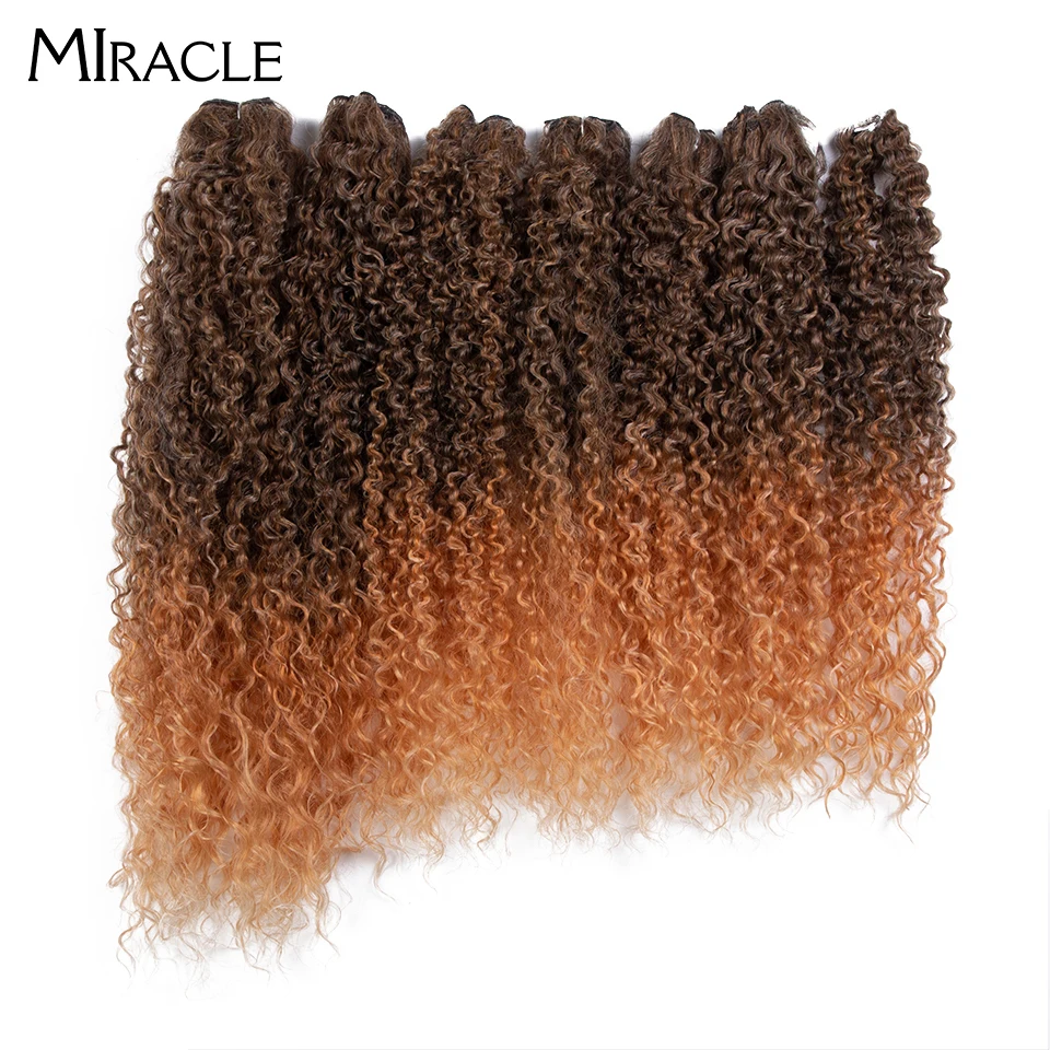 

Miracle Afro Kinky Curly Hair Bundles 7pcs/Pack 22 24 26 Inch Ombre Blonde Nature Black Color Synthetic Hair Weave Bundles Fiber