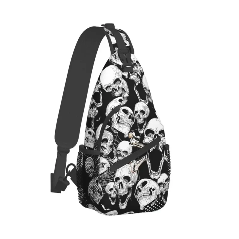 

Skeleton Crossbody Chest Bags Skull Pockets Travel Pack Messenger Sports Teens Shoulder Bag Unisex