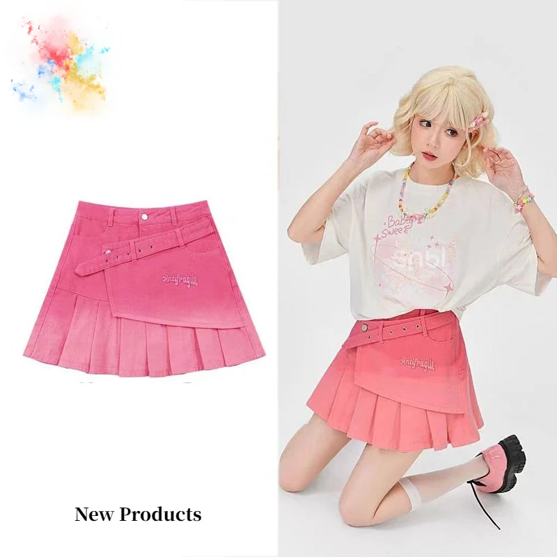 Pink Gradient Y2k Skirts Womens 2023 Denim Skirt Women's Skort E Girl Kawaii Punk Summer New Sweet High Waist Pleated Mini Skirt
Pink Gradient Y2k Skirts Womens 2023 Denim Skirt Women's Skort E Girl Kawaii Punk Summer New Sweet High Waist Pleated Mini Skirt