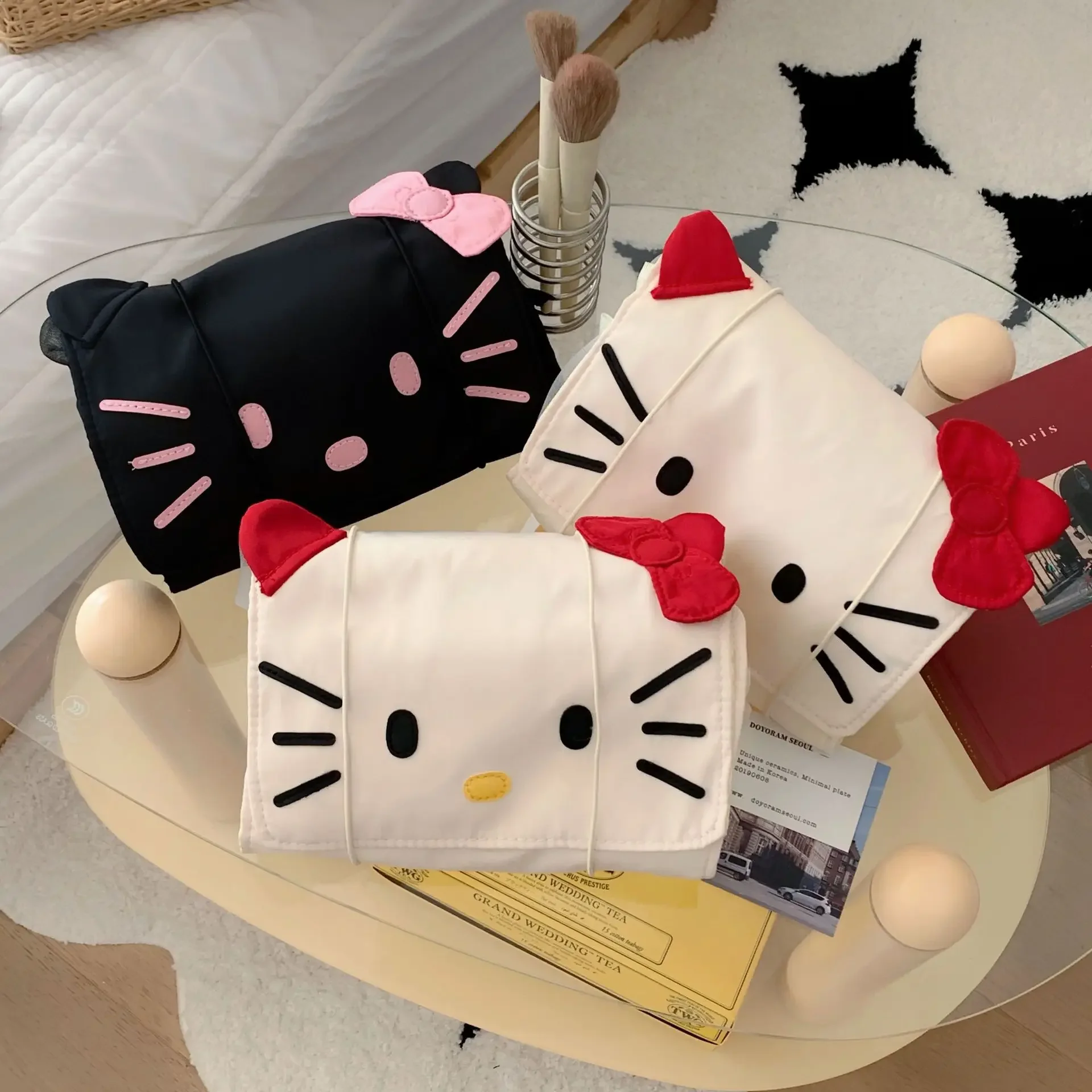 

Sanrio Hello Kitty Makeup Bag Women Cartoon Cute Portable Large Capacity Detachable Storage Bag Travel Waterproof Toiletry Bag