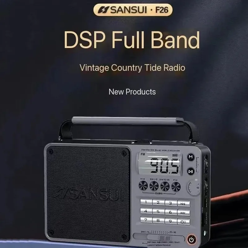 Радиоприемник SANSUI F26 с объемными басами, многофункциональная Bluetooth-колонка, удобный уличный мини-FM-радио, Полнодиапазонный плеер
Радиоприемник SANSUI F26 с объемными басами, многофункциональная Bluetooth-колонка, удобный уличный мини-FM-радио, Полнодиапазонный плеер