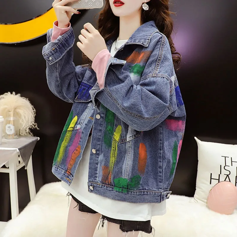 2023 New Fashion Black Blue Denim Jacket Coats Women's Spring and Autumn Korean Loose Design Printing Casual Ladies Outerwear
2023 New Fashion Black Blue Denim Jacket Coats Women's Spring and Autumn Korean Loose Design Printing Casual Ladies Outerwear