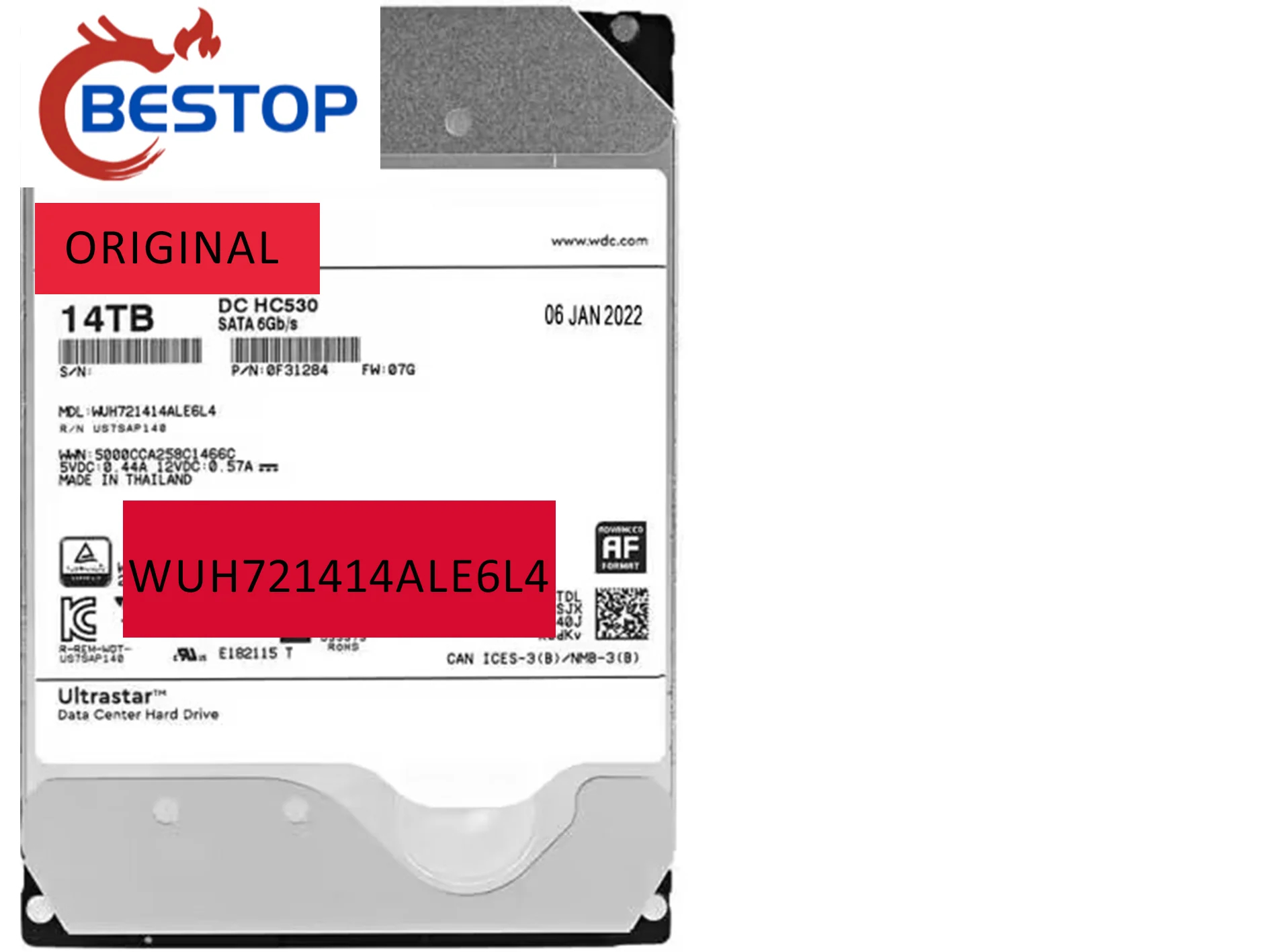 NEW For Wes-tern Data WUH721414ALE6L4 14T HC530 Enterprise 3.5 Hard Disk 7200RPM 512M 14TB SATA NAS 
NEW For Wes-tern Data WUH721414ALE6L4 14T HC530 Enterprise 3.5 Hard Disk 7200RPM 512M 14TB SATA NAS