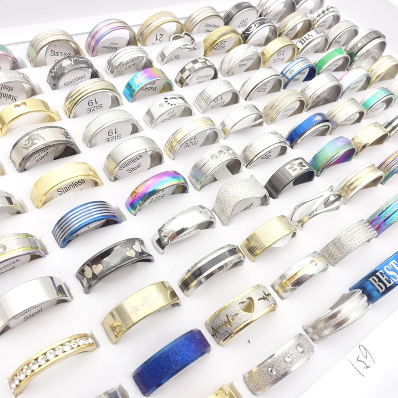 Wholesale 70pcs Men Stainless Steel Rings For Woman Fashion Jewelry Mix Styles Couples Party Gift Size 17-21mm Dropshipping
Wholesale 70pcs Men Stainless Steel Rings For Woman Fashion Jewelry Mix Styles Couples Party Gift Size 17-21mm Dropshipping