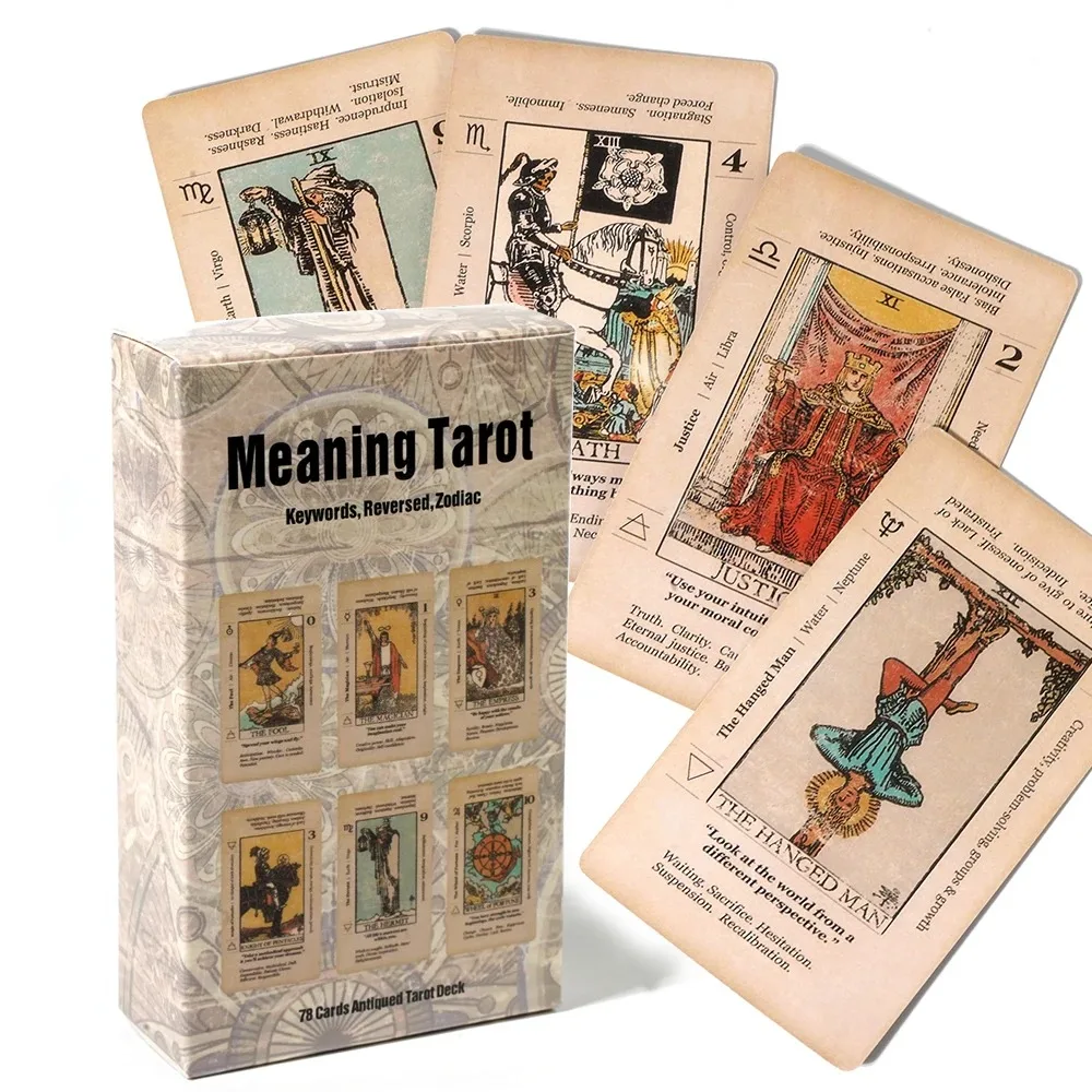 Tarot Card With Meaning On Them Beginner Tarot Keyword Antiqued Tarot Deck Learn Tarot 78 Cards Reversed Zodiac
Tarot Card With Meaning On Them Beginner Tarot Keyword Antiqued Tarot Deck Learn Tarot 78 Cards Reversed Zodiac