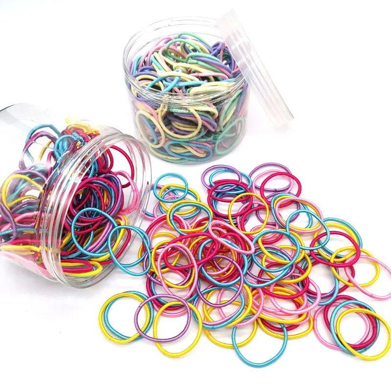 Ensemble d'élastiques à cheveux colorés pour filles, élastique en nylon, chouchous, accessoires pour cheveux, 250 pièces, 300 pièces Ensemble d'élastiques à cheveux colorés pour filles, élastique en nylon, chouchous, accessoires pour cheveux, 250 pièces, 300 pièces