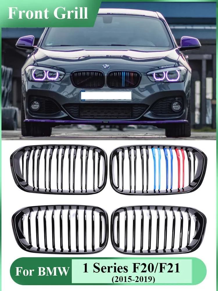 

Front Bumper Kidney Racing Grill for BMW 1 Series F20 F21 LCI 2015-2019 Insert Grills Glossy Black Refting Grille Accessories