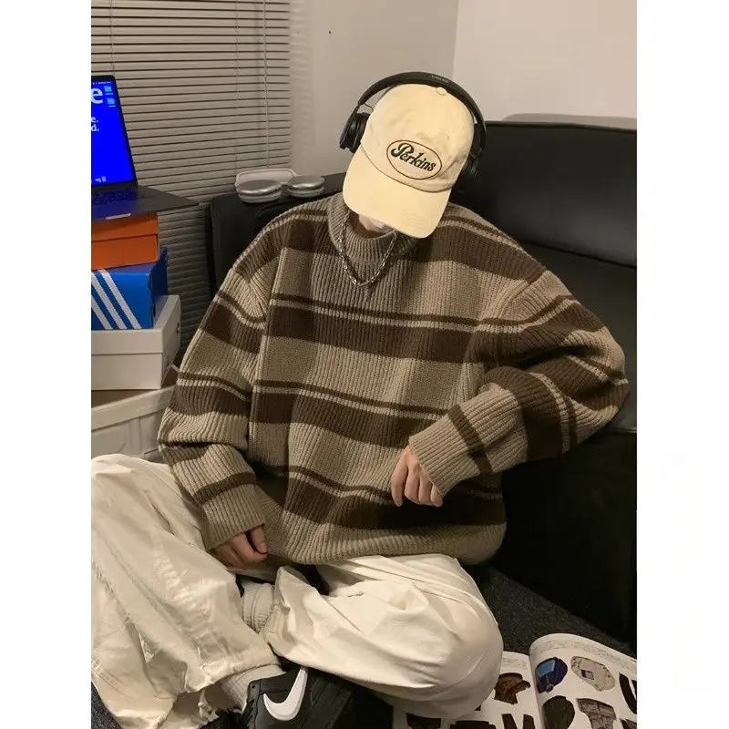 Korean style retro loose striped soft waxy sweater men's high-end lazy style new Maillard wear sweater jackets men clothing tops
Korean style retro loose striped soft waxy sweater men's high-end lazy style new Maillard wear sweater jackets men clothing tops