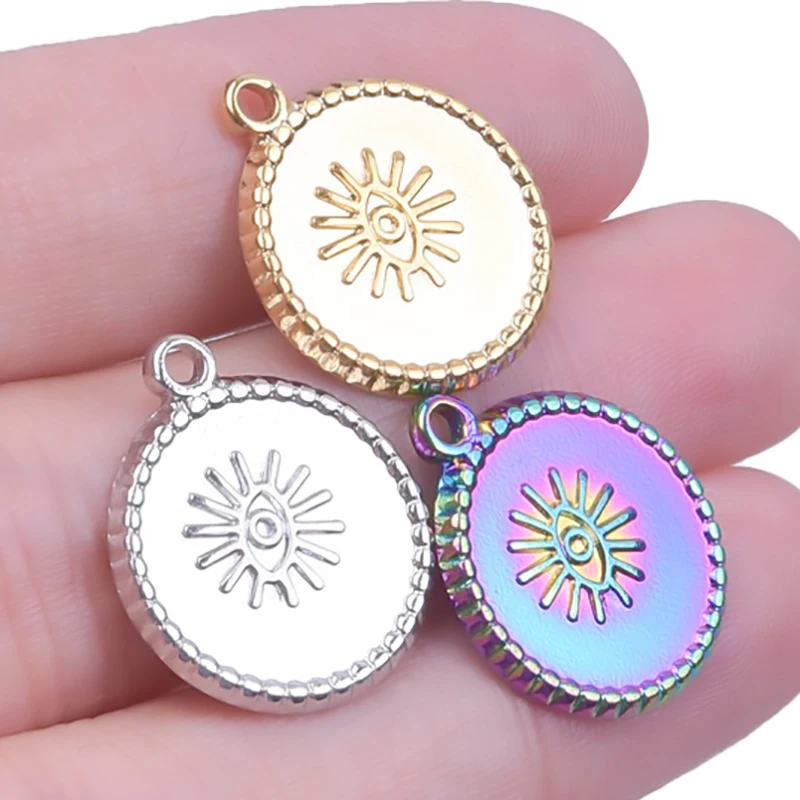 WZNB 5Pcs Devil's Eye Charms Round Stainless Steel Pendant for Jewelry Making Diy Earring Bracelet Necklace Accessories
WZNB 5Pcs Devil's Eye Charms Round Stainless Steel Pendant for Jewelry Making Diy Earring Bracelet Necklace Accessories