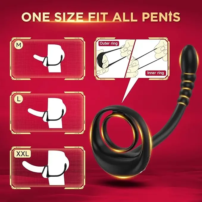 Perles anales vibrantes pour hommes, plug anal, anneau pénien, télécommande d'application, masseur de prostate masculin, jouets sexuels pour adultes 4