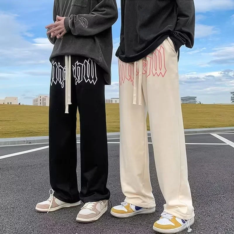 American Style Letter Print Straight Pants For Men High Street Loose Trousers Casual Joggers Hip Hop Drawstring Sweatpants
American Style Letter Print Straight Pants For Men High Street Loose Trousers Casual Joggers Hip Hop Drawstring Sweatpants