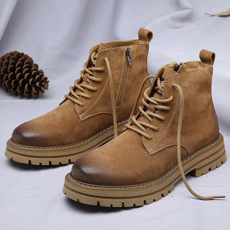 Men Boots Designer Autumn and Winter Seasons Fashion Ankle Round Toe Snow Boots Plush Insulation Genuine Leather High Top Shoes
Men Boots Designer Autumn and Winter Seasons Fashion Ankle Round Toe Snow Boots Plush Insulation Genuine Leather High Top Shoes