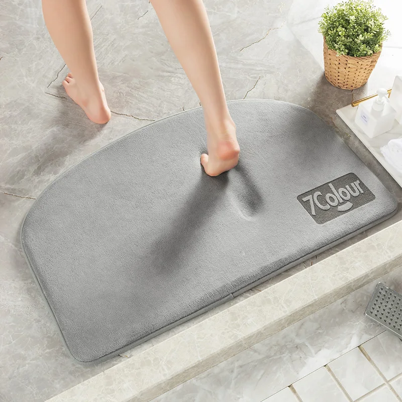 

Super Absorbent Bath Mat Anti-slip Quick Drying Mat Soft Solid Color Rebound Memory Foam Bathtub Washable Bath Doormat Foot Rug