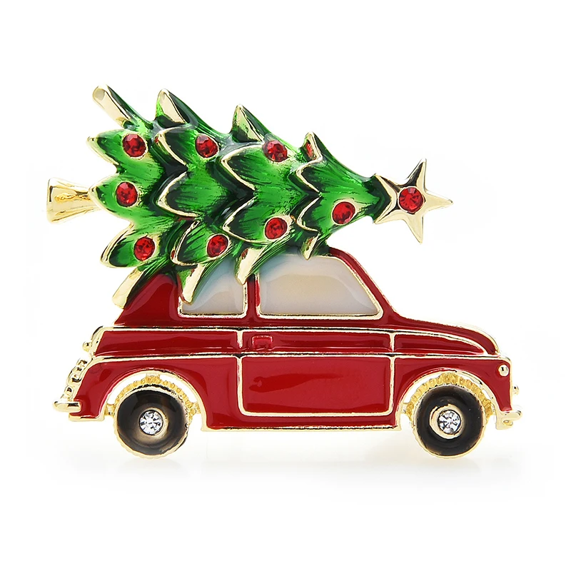 

Year Enamel Car Christmas Tree Brooch Pins Women Fashion Jewelry Gift Trendy Brooches