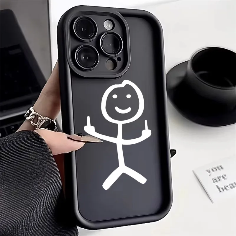 Funny Middle Finger Cute Man Matchman Soft TPU Case For iPhone 16 15 11 13 14 12 Pro Max 15 Plus Mini 16Pro Silicone Phone Cover Funny Middle Finger Cute Man Matchman Soft TPU Case For iPhone 16 15 11 13 14 12 Pro Max 15 Plus Mini 16Pro Silicone Phone Cover