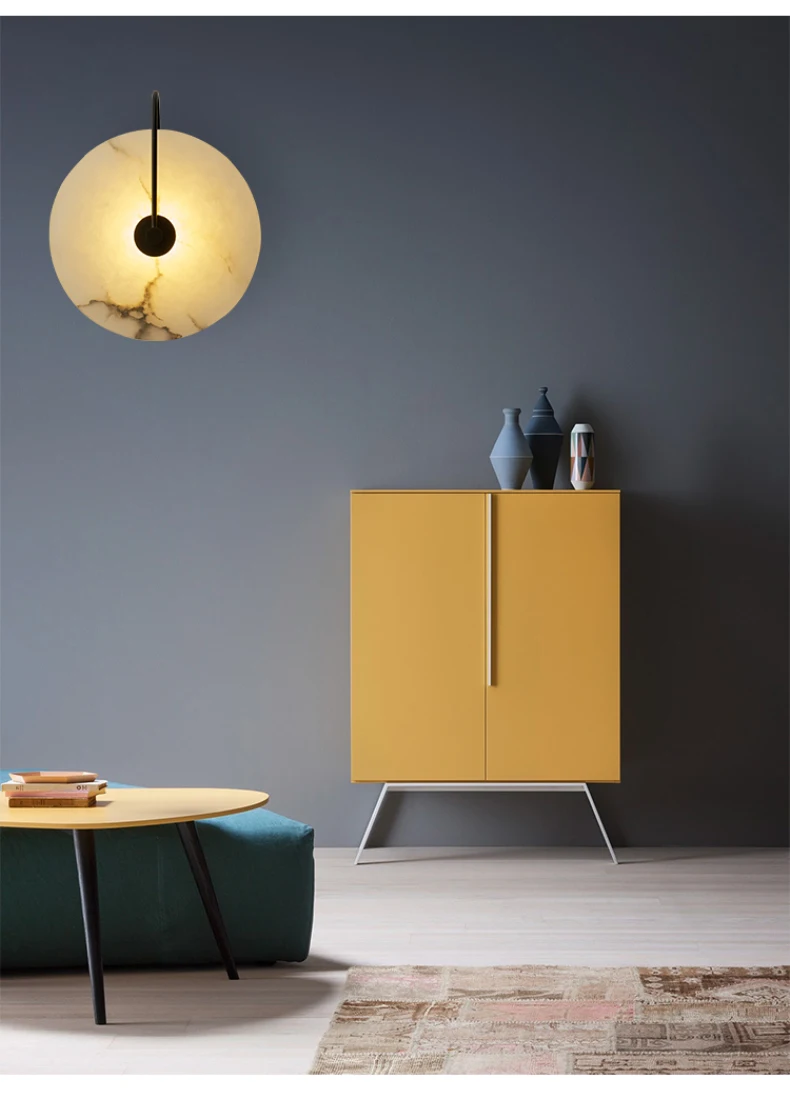 Natural Marble LED Wall Lamp Round Shape Gold Metal Free Collocation Lighting For Living Room Bedroom Aisle Tv Background Sconce Natural Marble LED Wall Lamp Round Shape Gold Metal Free Collocation Lighting For Living Room Bedroom Aisle Tv Background Sconce