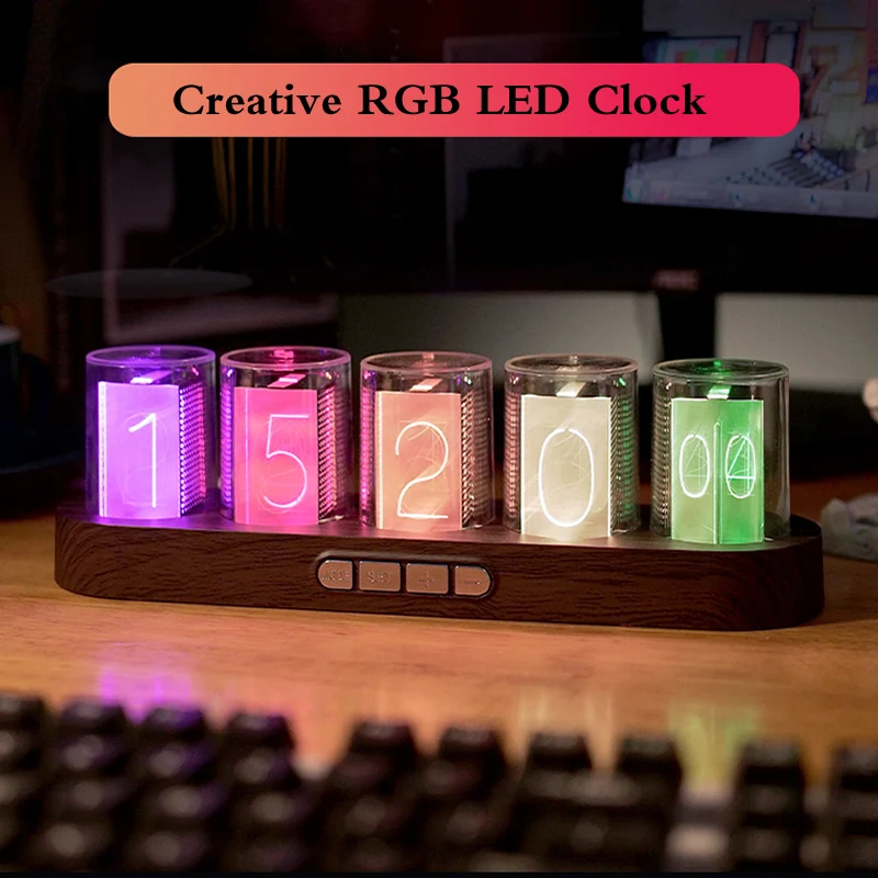 New Arrival RGB Pseudo Glow Tube Clock Led Light Gaming Computer With Desktop Technology Ornaments DIY Digital Creativity
New Arrival RGB Pseudo Glow Tube Clock Led Light Gaming Computer With Desktop Technology Ornaments DIY Digital Creativity