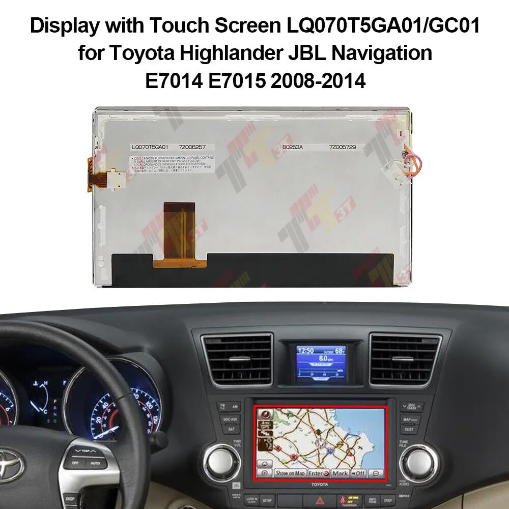 

Дисплей с сенсорным экраном LQ070T5GA01/GC01 для Toyota Highlander JBL E7015 Navi