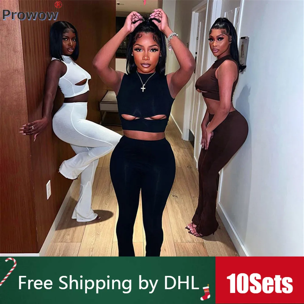 10Sets Bulk Casual Tracksuit Summer Y2k Solid 2 Piece Women Outfits Hollow out Sleeveless Crop Top Flare Leggings Wholesale 9989
10Sets Bulk Casual Tracksuit Summer Y2k Solid 2 Piece Women Outfits Hollow out Sleeveless Crop Top Flare Leggings Wholesale 9989