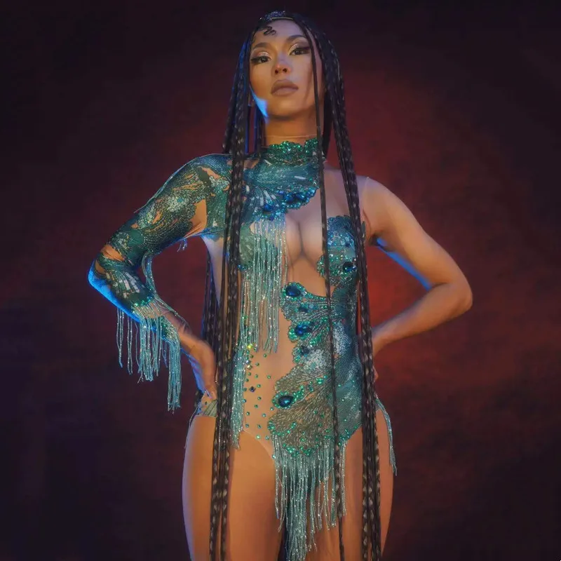 Women Acrobatic Performance Pole Dance Fringe Leotard Single Sleeve Printed Tassel Bodysuit Sexy Nightclub Bar Stage Costume
Women Acrobatic Performance Pole Dance Fringe Leotard Single Sleeve Printed Tassel Bodysuit Sexy Nightclub Bar Stage Costume