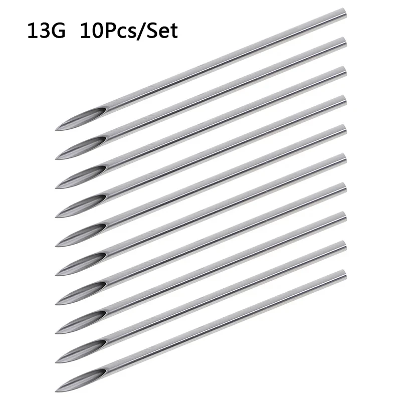 

10pcs/set Disposable Tattoo 12g/14g/16g/18g/20g Piercing Needles For Navel Nipple Ear Nose Lip Tattoo Piercing Needles Kit Tool