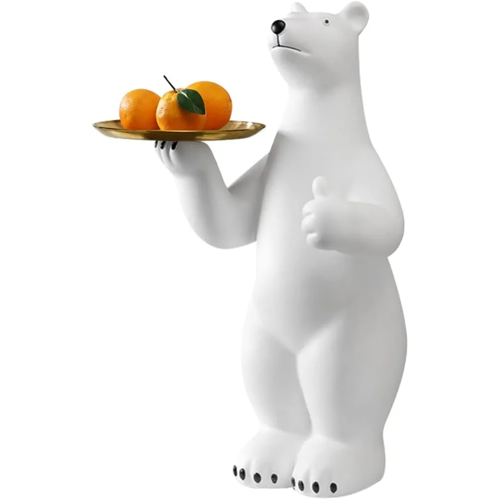 Pearlead Resin Polar Bear Sculpture with Metal Tray Animal Figurine Ornament Standing Statue
Pearlead Resin Polar Bear Sculpture with Metal Tray Animal Figurine Ornament Standing Statue