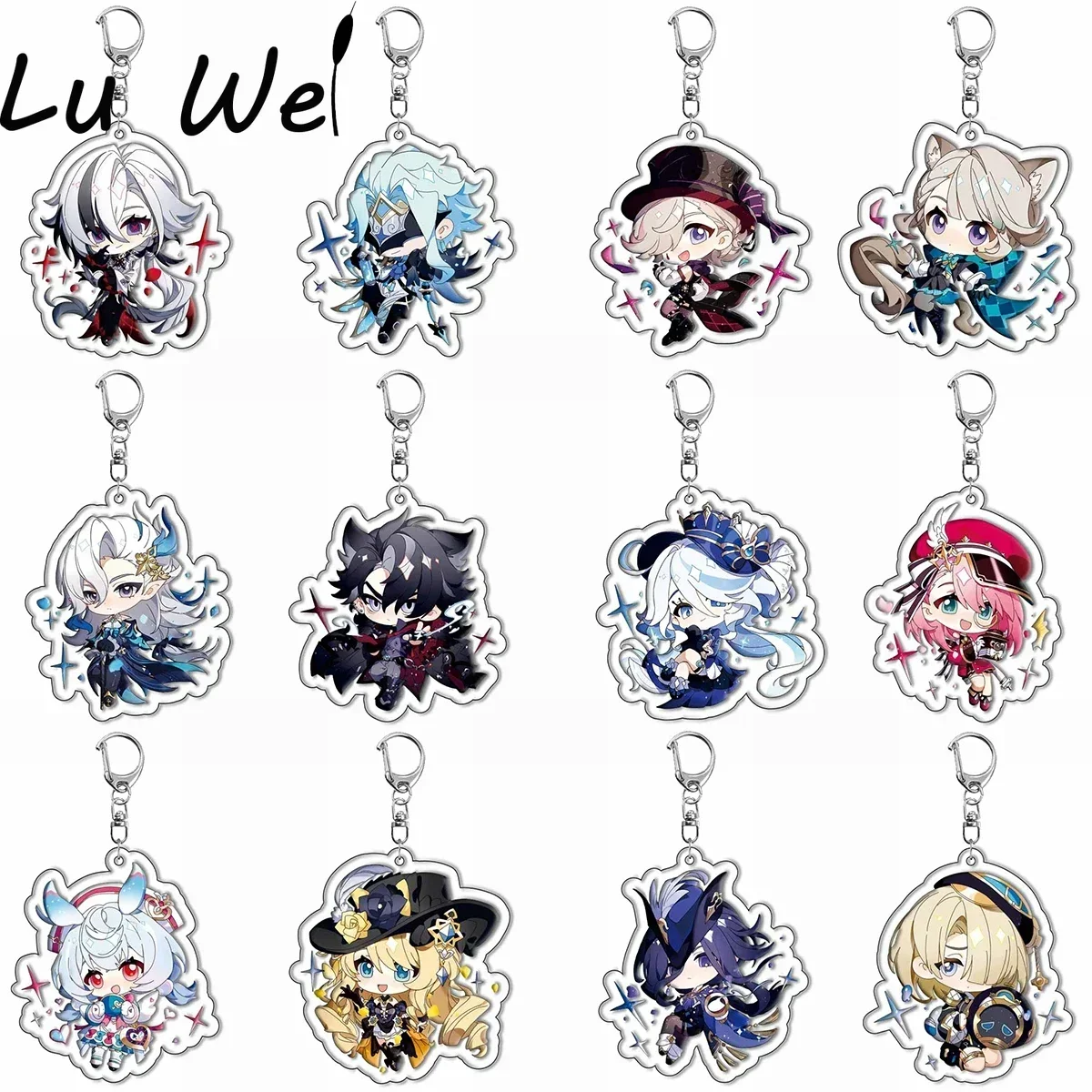 

Anime Keychain Impact Venti Hutao Zhongli Diluc Xiao Men Car Keychains Accessories Cute Bag Pendant Key Ring Fans Gifts