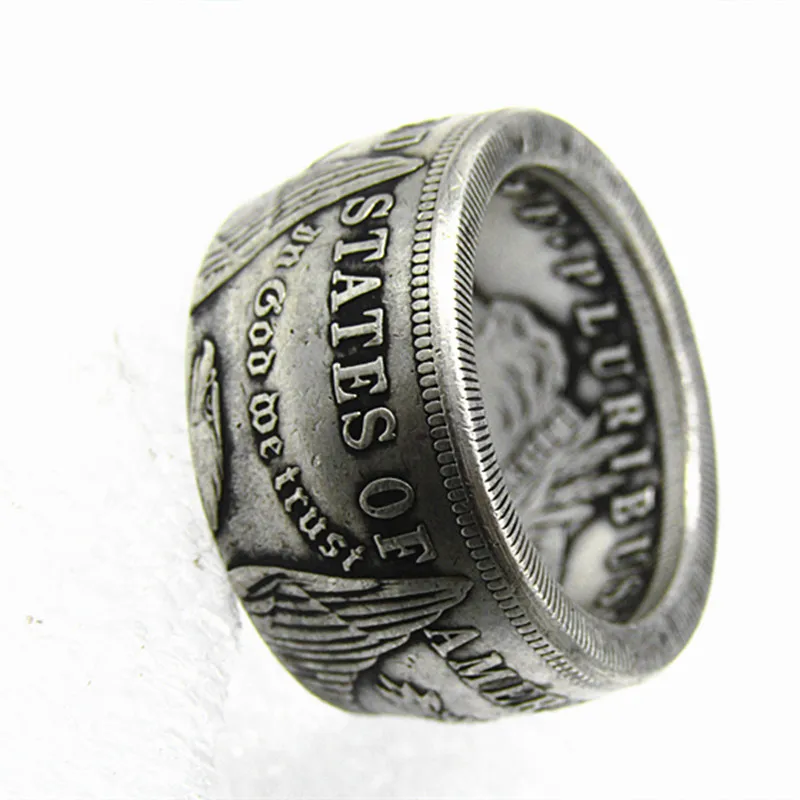 

US Morgan Dollar Coin Ring 'eagle' 1899O copper-nickel alloy Handmade In US Sizes 8-16