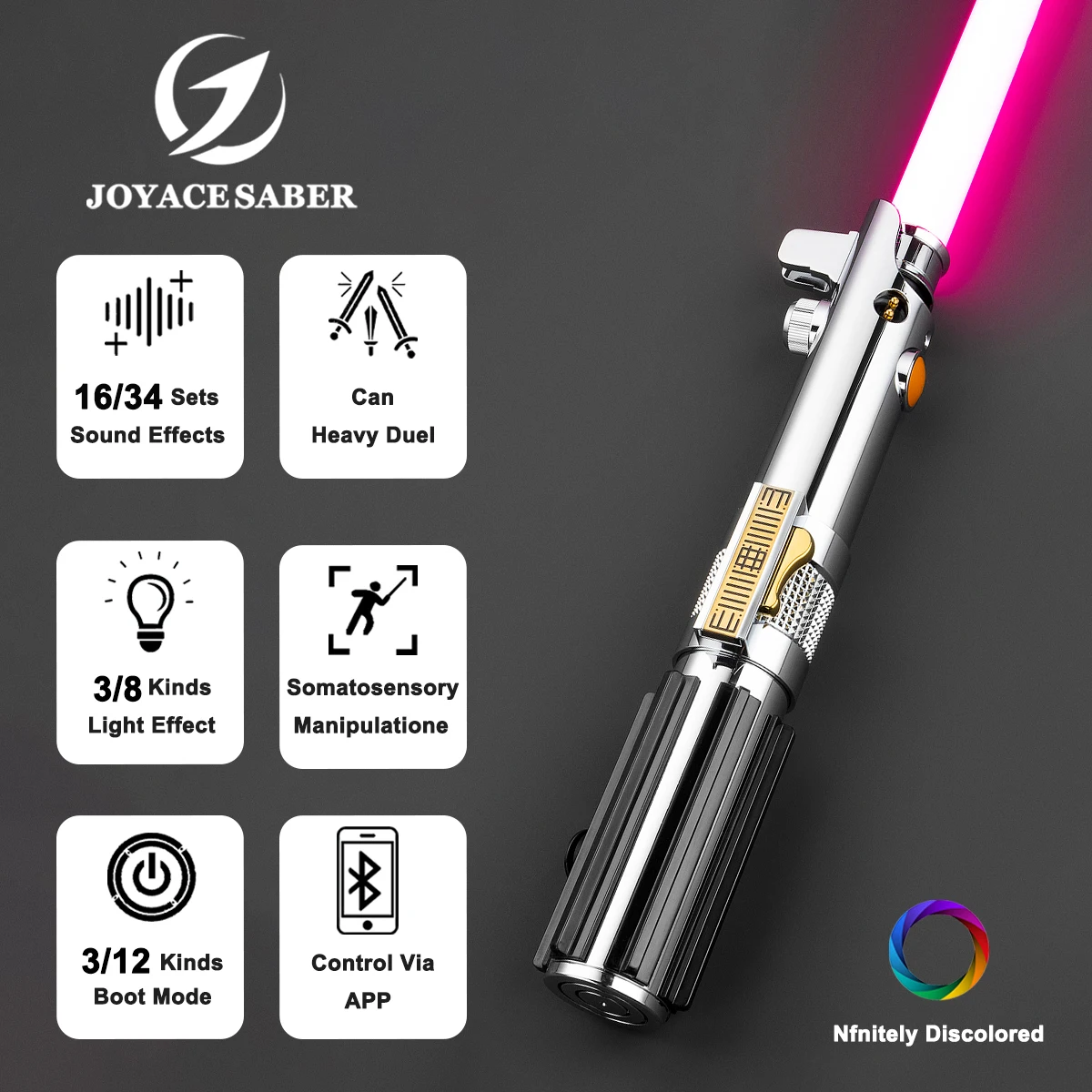 

JoyaceSaber Anakin Saber Metal Handle XenoPixel Lightsaber With Soundfonts Heavy Dueling Pixel Laser Sword Cosplay Luminous Toys