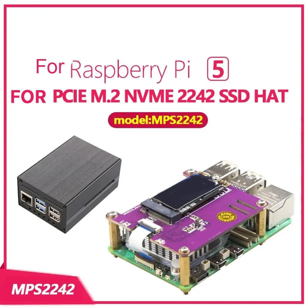 MPS2242 PCIE M.2 NVME SSD HAT для Raspberry Pi 5 только PCIE M.2 NVME SSD твердотельный накопитель Плата расширения аксессуары
MPS2242 PCIE M.2 NVME SSD HAT для Raspberry Pi 5 только PCIE M.2 NVME SSD твердотельный накопитель Плата расширения аксессуары
