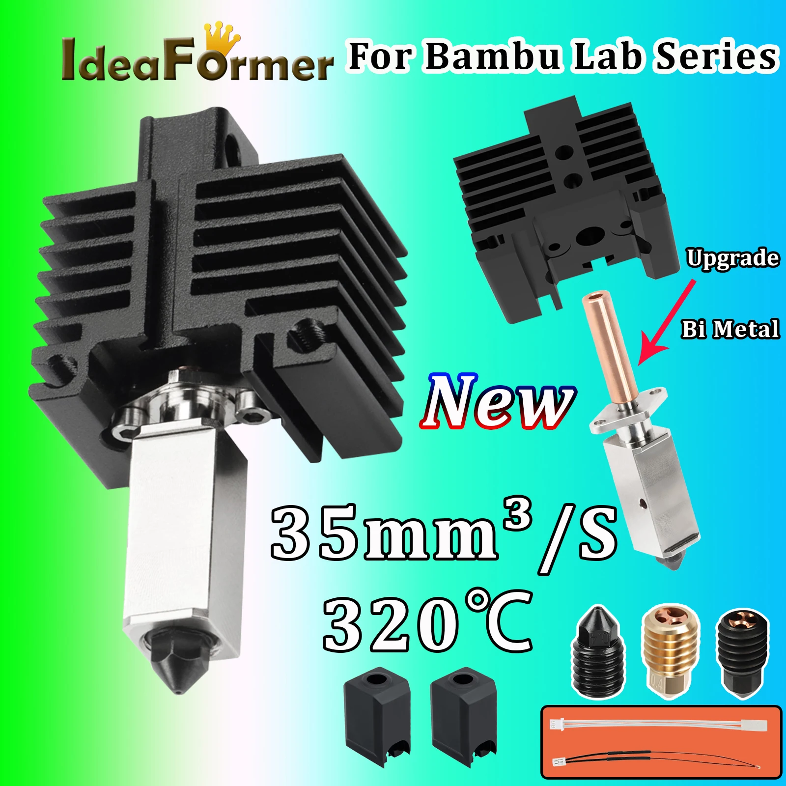 For Bambu lab Hotend Bi Metal Heatbreak CHT Nozzle Hardened Steel Nozzle Copper Nickel Plated Block For Bambu lab x1c Hotend P1P 
For Bambu lab Hotend Bi Metal Heatbreak CHT Nozzle Hardened Steel Nozzle Copper Nickel Plated Block For Bambu lab x1c Hotend P1P