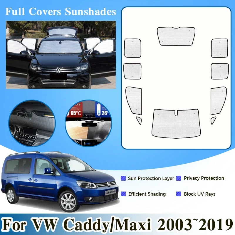 

Car Coverage Sunshade Cover For VW Volkswagen Caddy Mk2 Maxi 2003 2004~2019 Sun Proof Sunscreen Anti-UV Window Visor Accessories